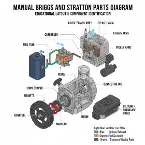 manual briggs and stratton parts diagram diagram with labeled components and explanations