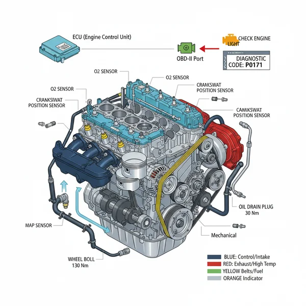 mercedes benz engine parts diagram diagram with labeled components and explanations