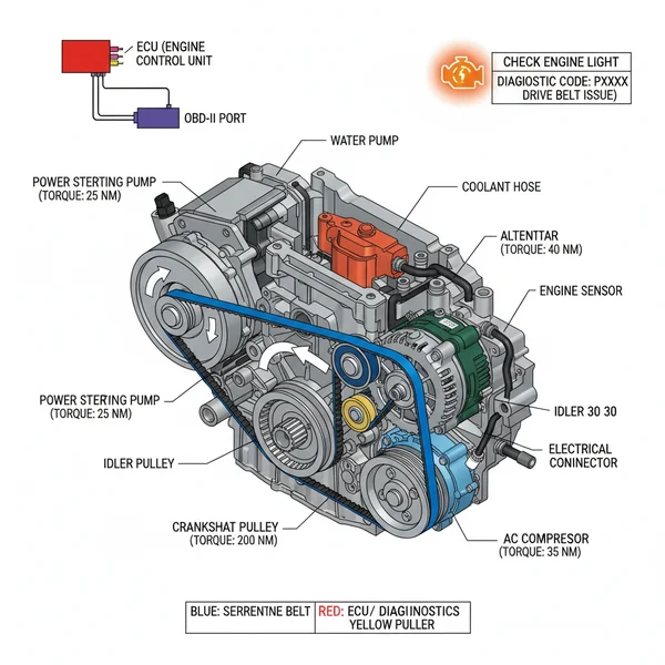 mercedes c300 serpentine belt diagram diagram with labeled components and explanations