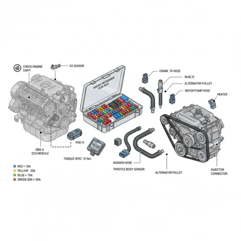 nissan pathfinder fuse box diagram diagram with labeled components and explanations