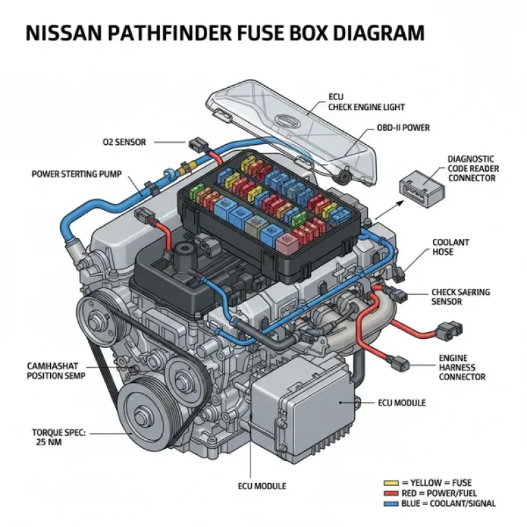 nissan pathfinder fuse box diagram diagram with labeled components and explanations