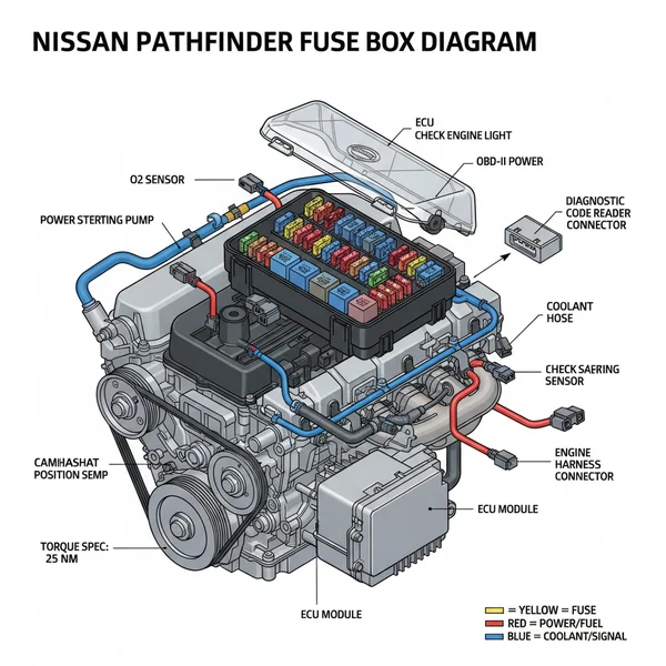 nissan pathfinder fuse box diagram diagram with labeled components and explanations