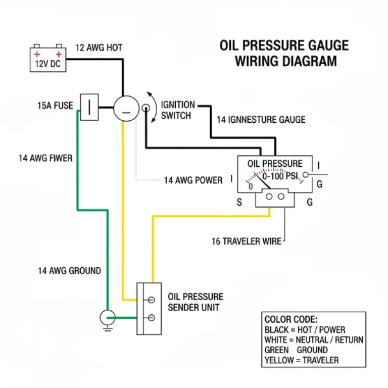 oil pressure gauge wiring diagram diagram with labeled components and explanations