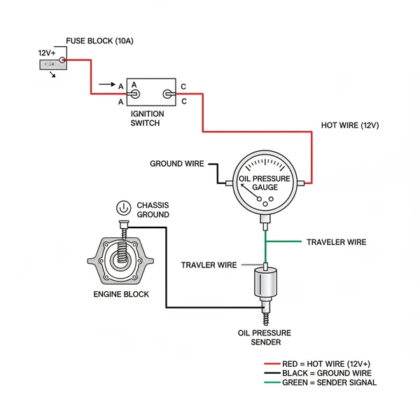 oil pressure gauge wiring diagram diagram with labeled components and explanations