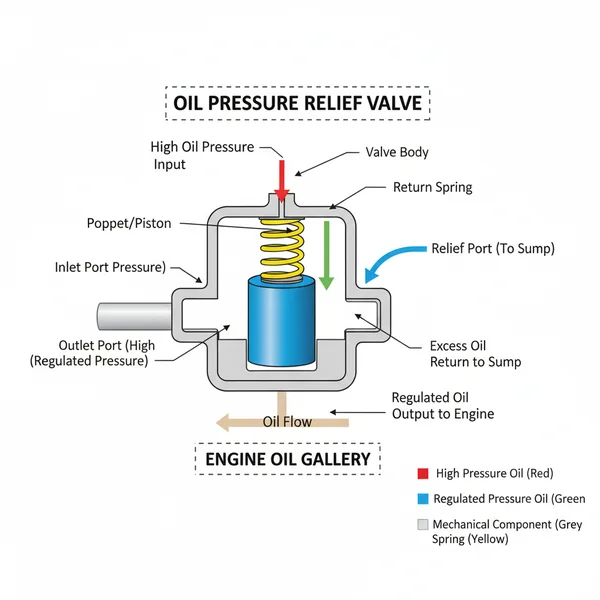 oil pressure relief valve diagram diagram with labeled components and explanations
