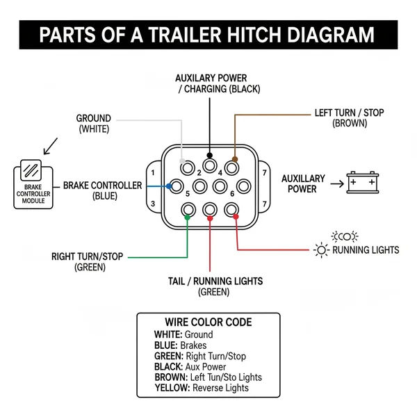 parts of a trailer hitch diagram diagram with labeled components and explanations