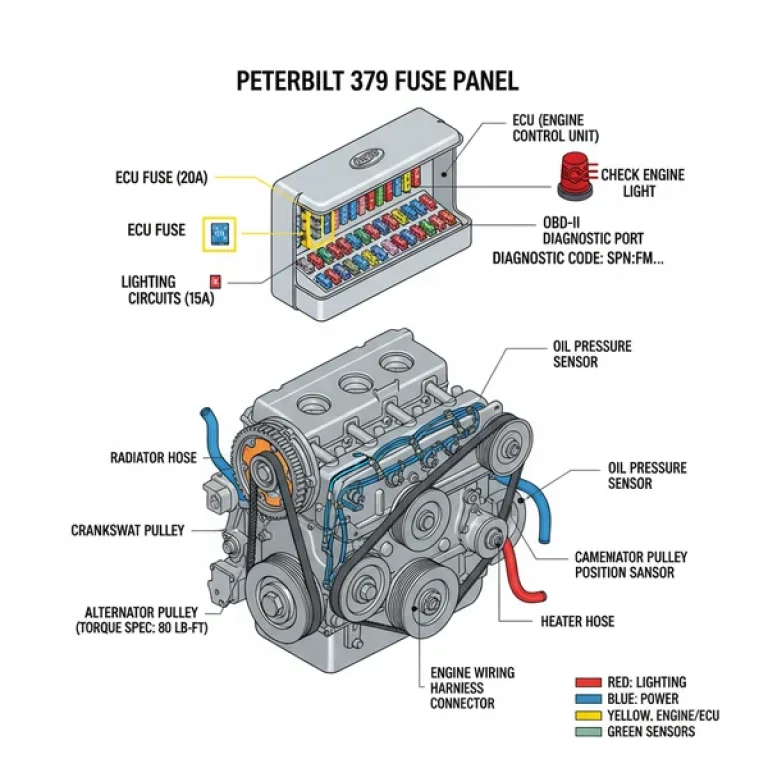 peterbilt 379 fuse panel diagram diagram with labeled components and explanations