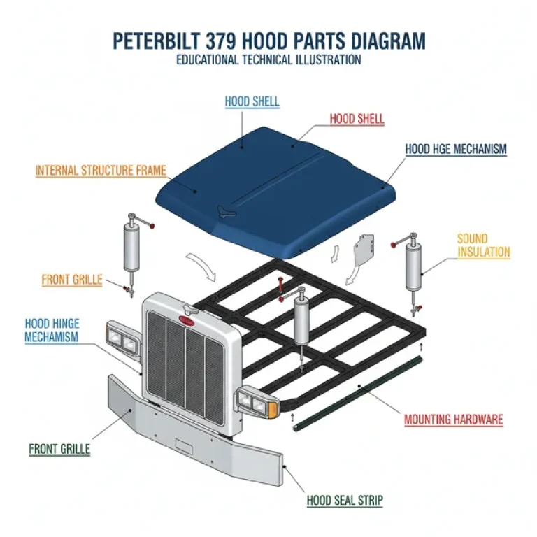 peterbilt 379 hood parts diagram diagram with labeled components and explanations