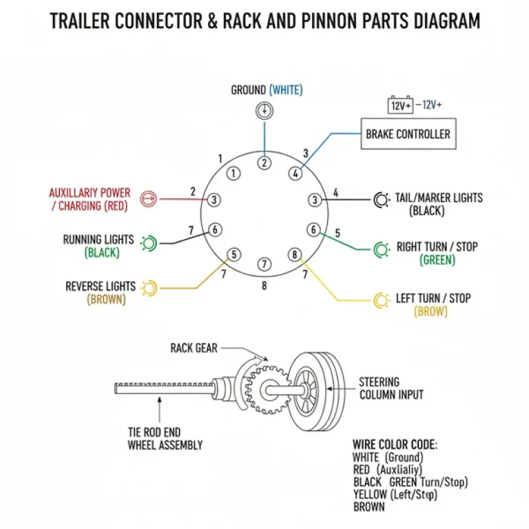 rack and pinion parts diagram diagram with labeled components and explanations