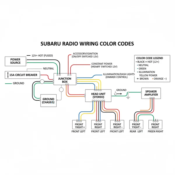 radio wiring subaru wiring diagram color codes diagram with labeled components and explanations