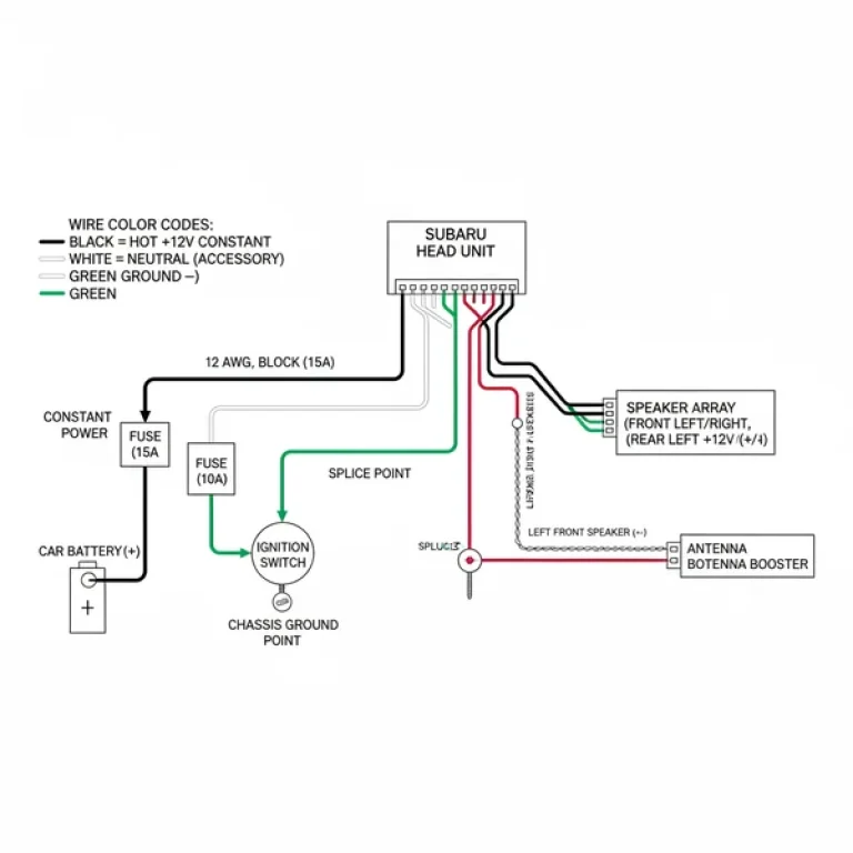 radio wiring subaru wiring diagram color codes diagram with labeled components and explanations