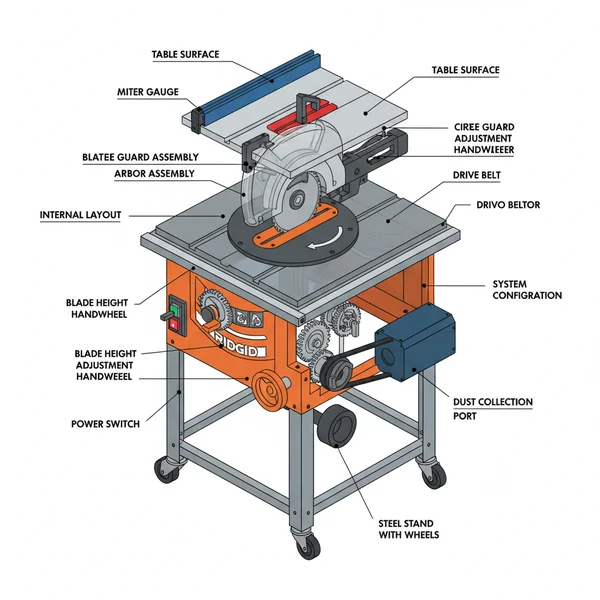Ridgid Table Saw Parts Diagram: Repair & Assembly Guide - DiagramInfo