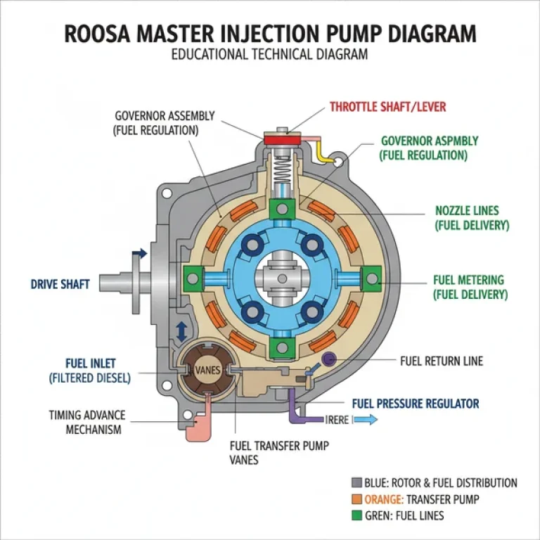 roosa master injection pump diagram diagram with labeled components and explanations