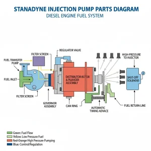 stanadyne injection pump parts diagram diagram with labeled components and explanations