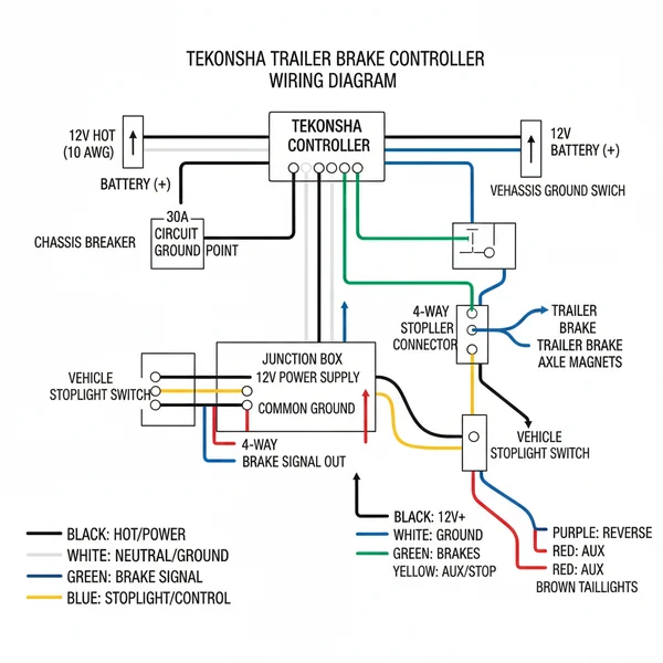 tekonsha brake controller wiring diagram diagram with labeled components and explanations