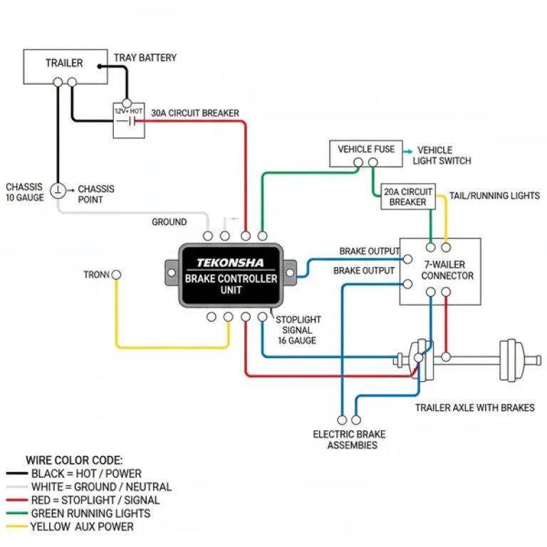tekonsha brake controller wiring diagram diagram with labeled components and explanations