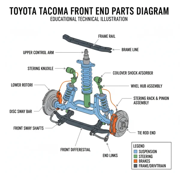 toyota tacoma front end parts diagram diagram with labeled components and explanations