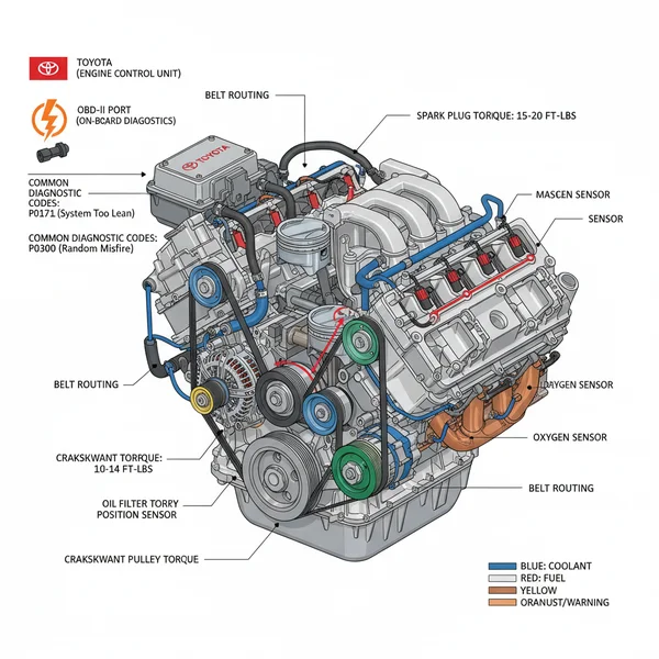 toyota tundra 5.7 engine diagram diagram with labeled components and explanations
