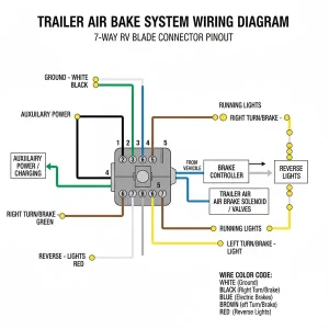 trailer air brake system diagram diagram with labeled components and explanations