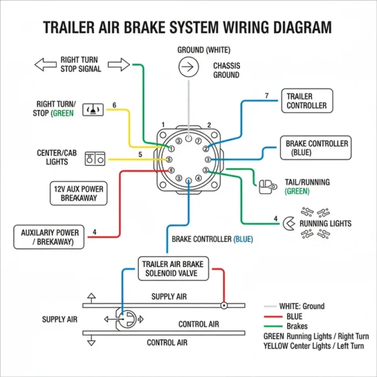 trailer air brake system diagram diagram with labeled components and explanations