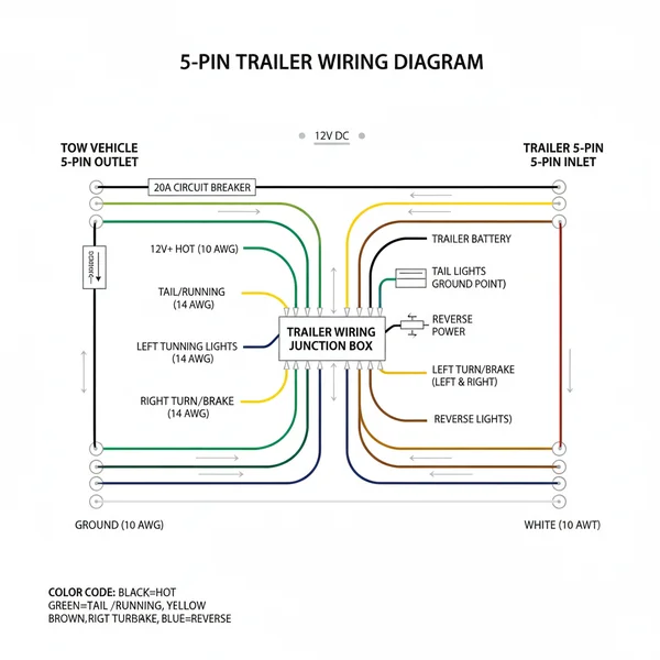 trailer wiring diagram 5 pin diagram with labeled components and explanations