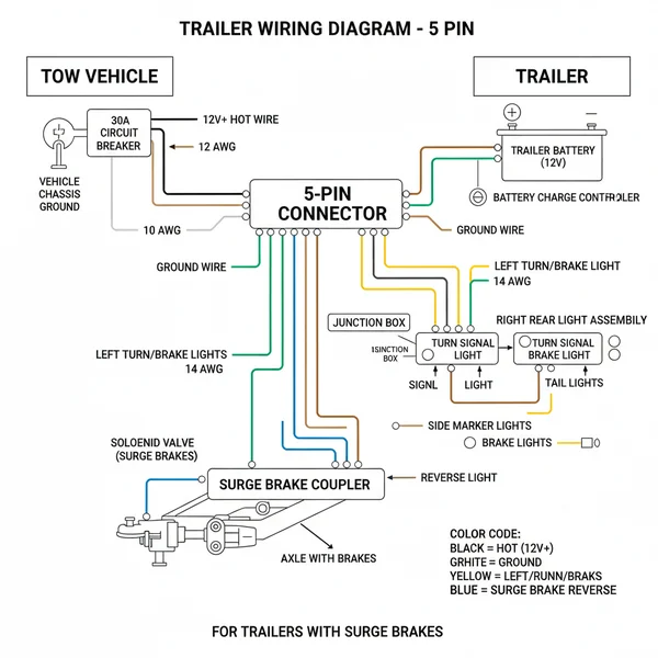 trailer wiring diagram 5 pin diagram with labeled components and explanations