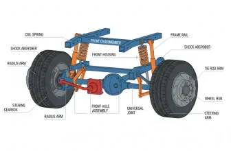 truck front end parts diagram diagram with labeled components and explanations