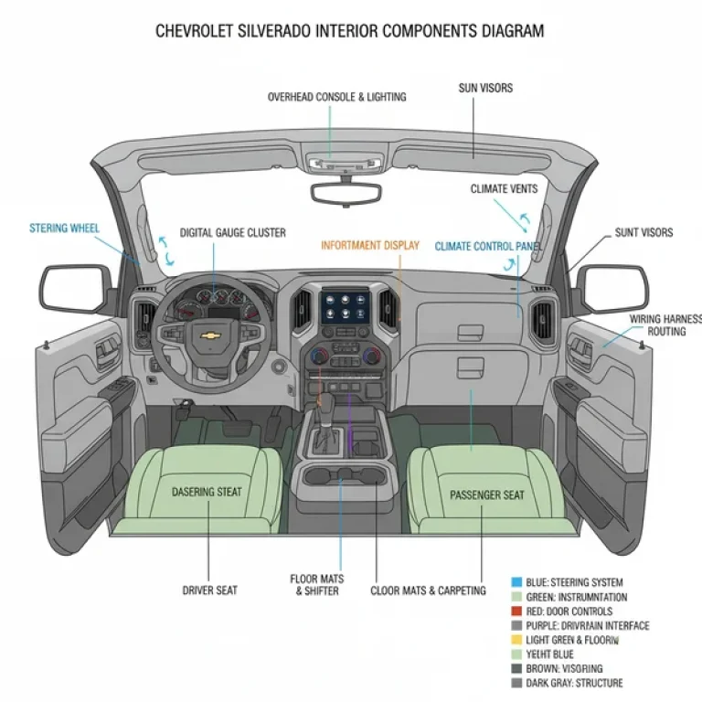 truck interior silverado interior parts diagram diagram with labeled components and explanations
