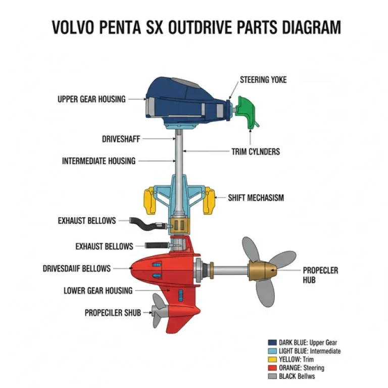 volvo penta sx outdrive parts diagram diagram with labeled components and explanations