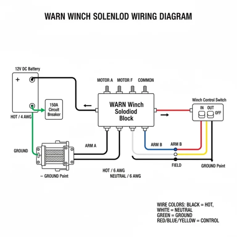 warn winch solenoid wiring diagram diagram with labeled components and explanations