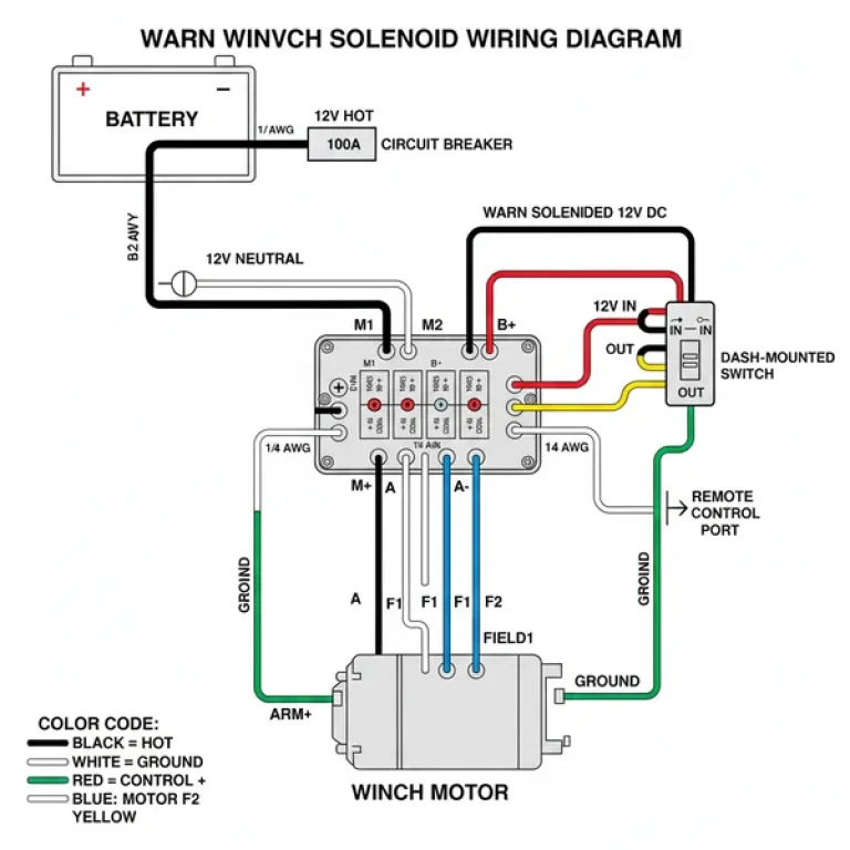 warn winch solenoid wiring diagram diagram with labeled components and explanations