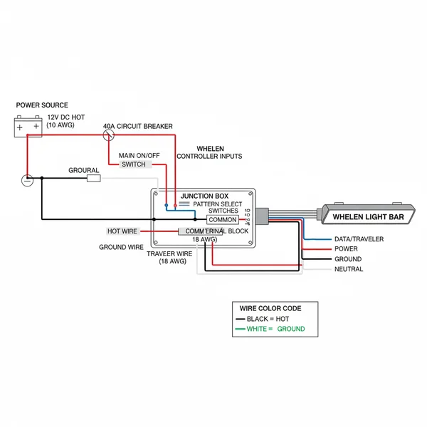 whelen light bar wiring diagram diagram with labeled components and explanations
