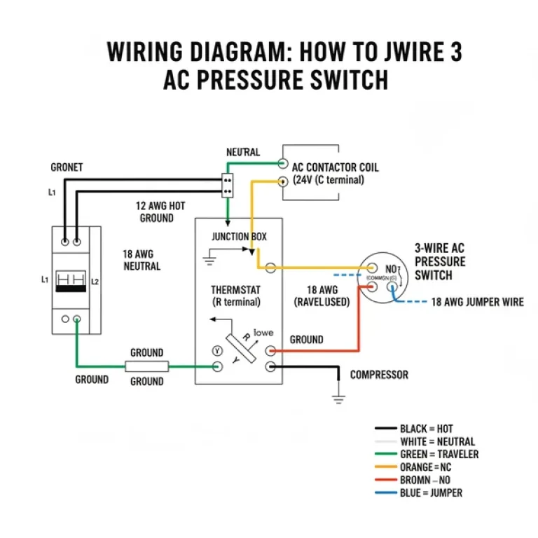 wiring diagram how to jump 3 wire ac pressure switch diagram with labeled components and explanations