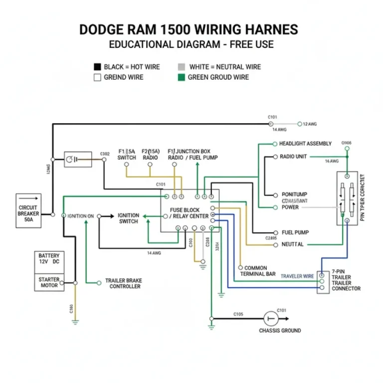 wiring harness dodge ram 1500 wiring diagram free diagram with labeled components and explanations