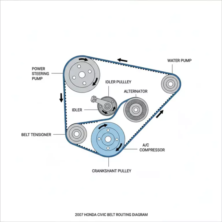 2007 honda civic belt diagram diagram with labeled components and explanations