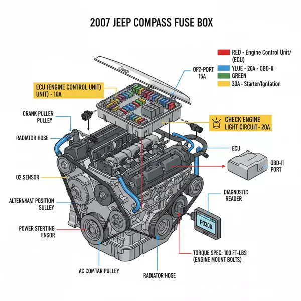 2007 jeep compass fuse box diagram diagram with labeled components and explanations