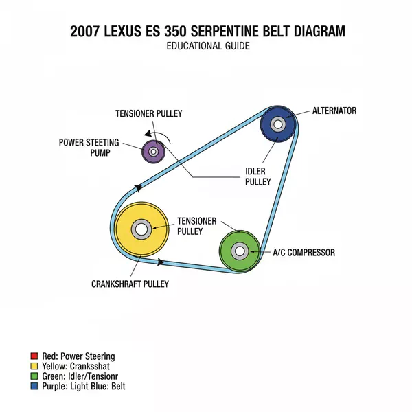2007 lexus es 350 belt diagram diagram with labeled components and explanations