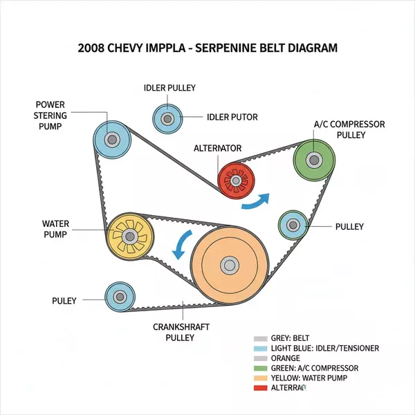 2008 chevy impala belt diagram diagram with labeled components and explanations