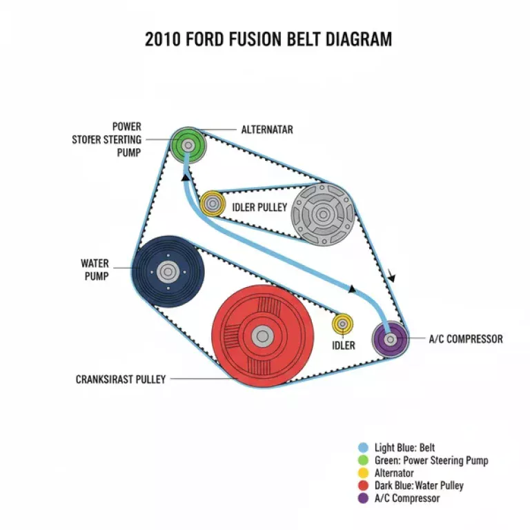 2010 ford fusion belt diagram diagram with labeled components and explanations