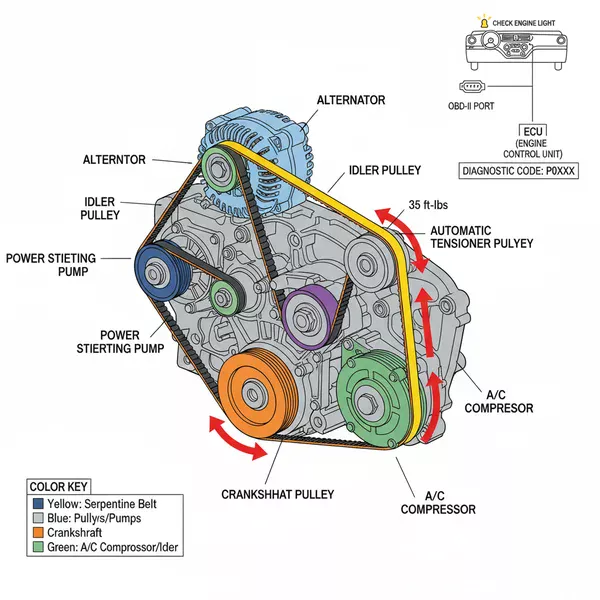 2010 nissan altima serpentine belt diagram diagram with labeled components and explanations