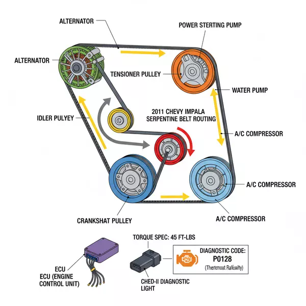 Chevy Impala Serpentine Belt Diagram: Routing Guide