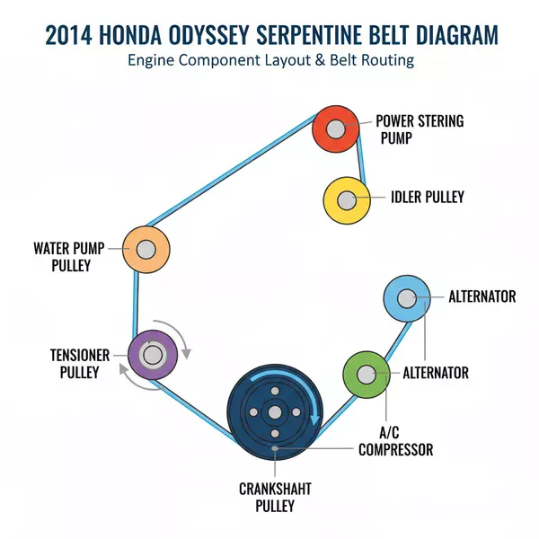 2014 honda odyssey belt diagram diagram with labeled components and explanations