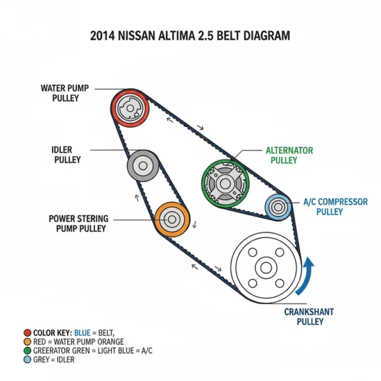 2014 nissan altima 2.5 belt diagram diagram with labeled components and explanations