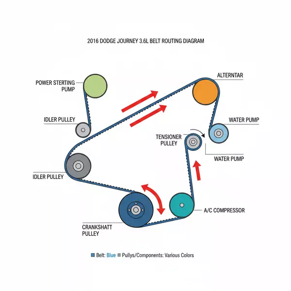 2016 dodge journey 3.6 belt diagram diagram with labeled components and explanations