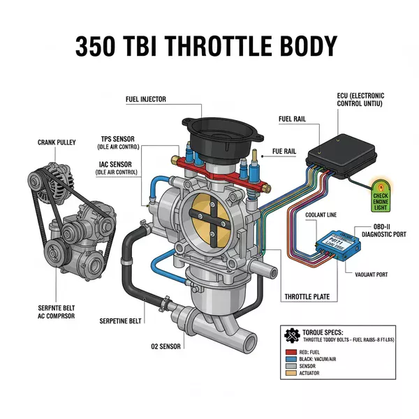 350 tbi throttle body diagram diagram with labeled components and explanations