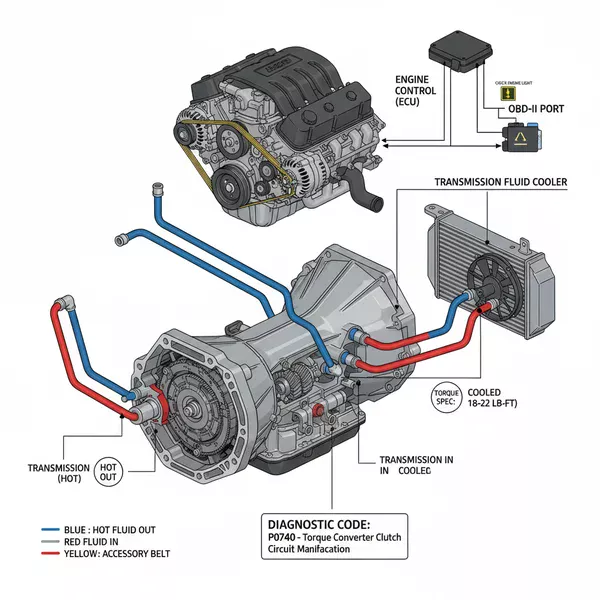 4l60e transmission cooler lines diagram diagram with labeled components and explanations