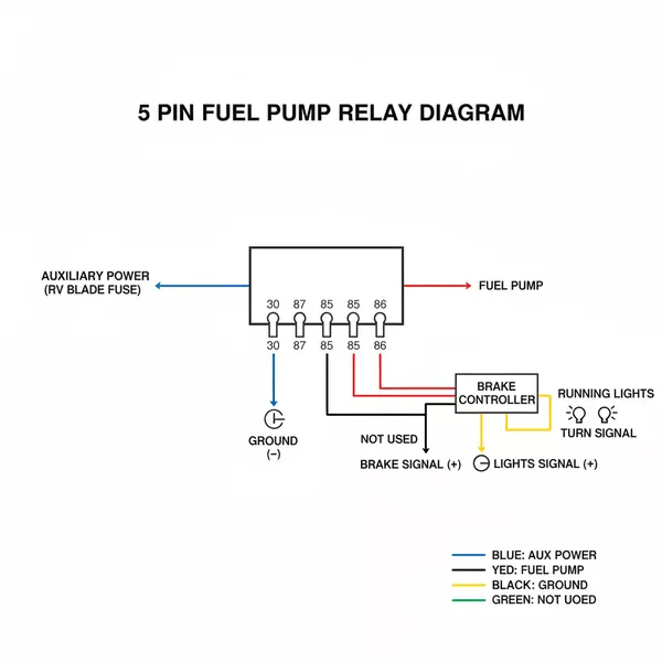 5 pin fuel pump relay diagram diagram with labeled components and explanations