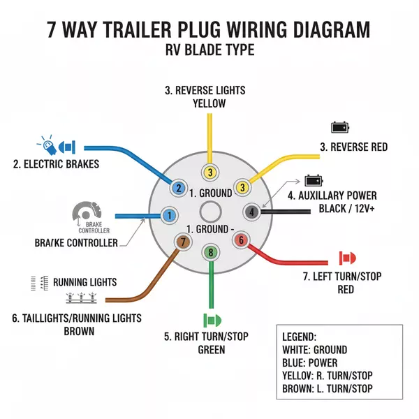 7 way trailer plug diagram diagram with labeled components and explanations