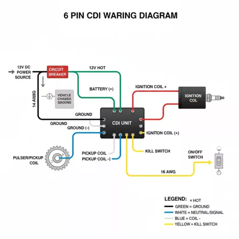 cdi box 6 pin cdi wiring diagram diagram with labeled components and explanations