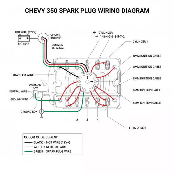 chevy 350 spark plug wire diagram diagram with labeled components and explanations
